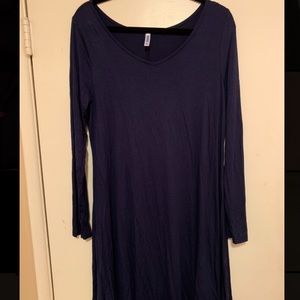 Long sleeve loose T-shirt dress
